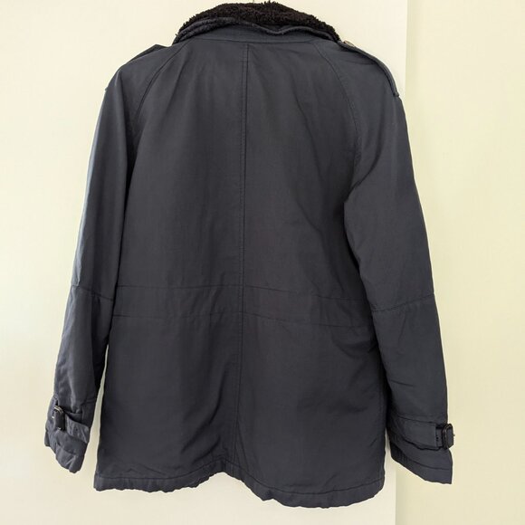 Burberry Navy Wool Field Jacket Real Shearing Removable Collar - Picture 7 of 9